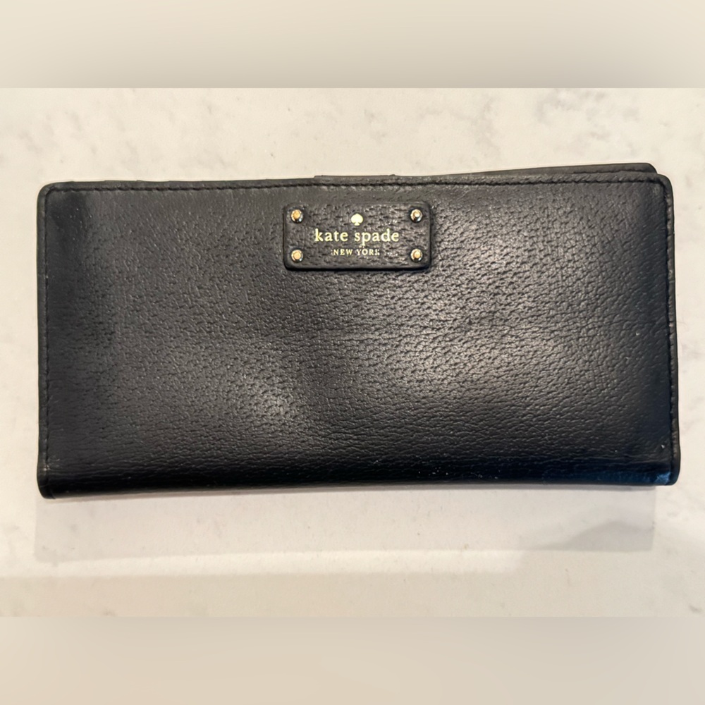 Kate Spade Black Pebbled Leather Wallet